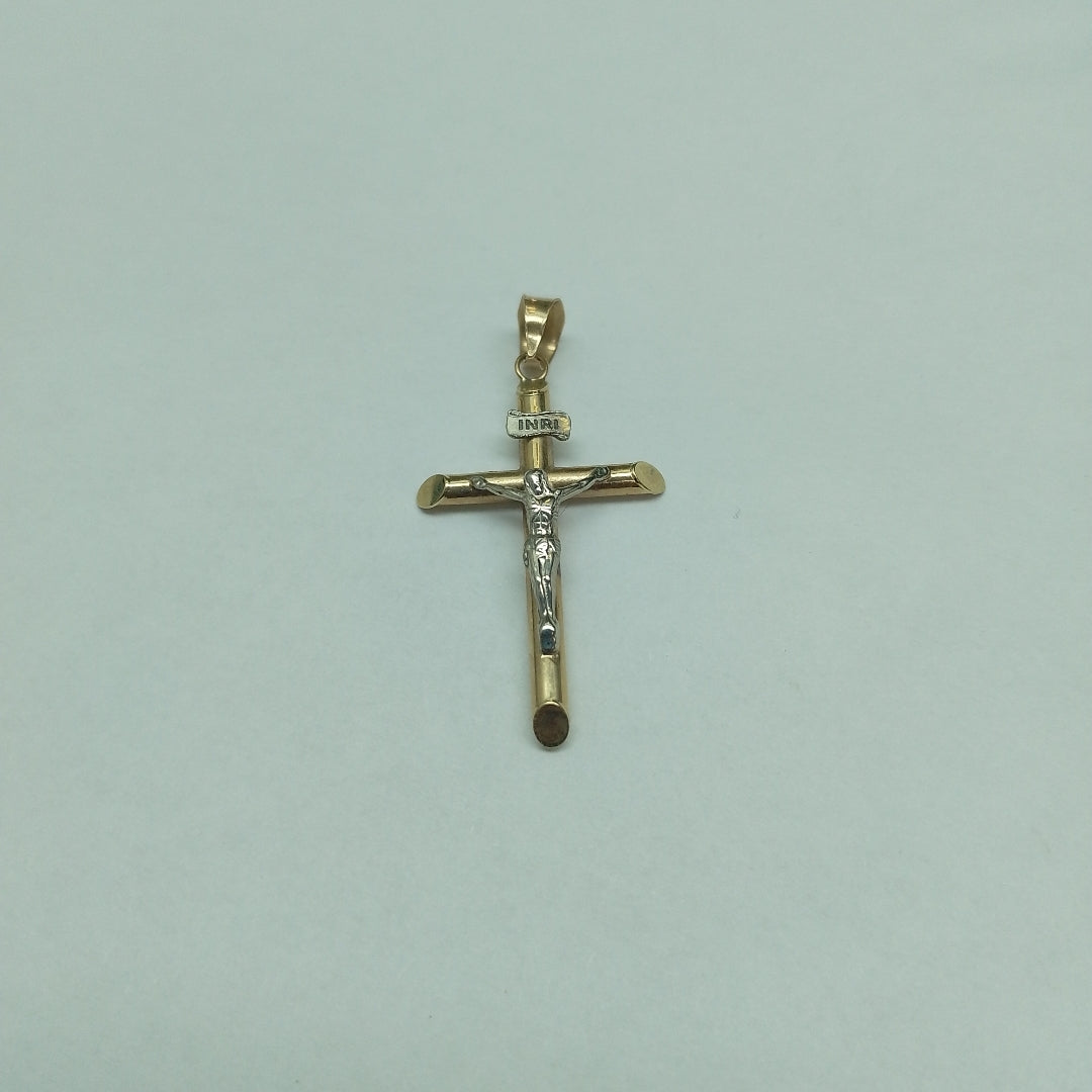 CRUCIFIJO ORO, ORO COMBINADO 10 K 1.3 GRMS (SEMINUEVO)