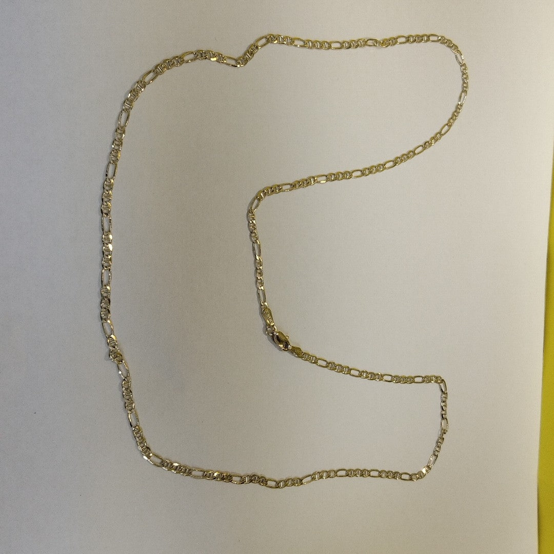 CADENAS TEJIDO FIGARO GUCHI ORO 10K 60 CM 5.3 GR (NUEVO)