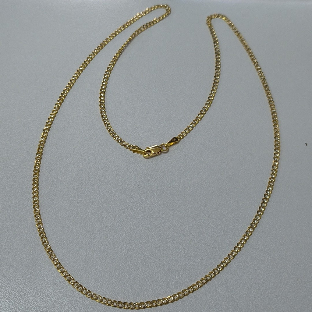 CADENAS BARBADA DIAMANTADA ORO 14K 55 CM 5.7 GR (NUEVO)