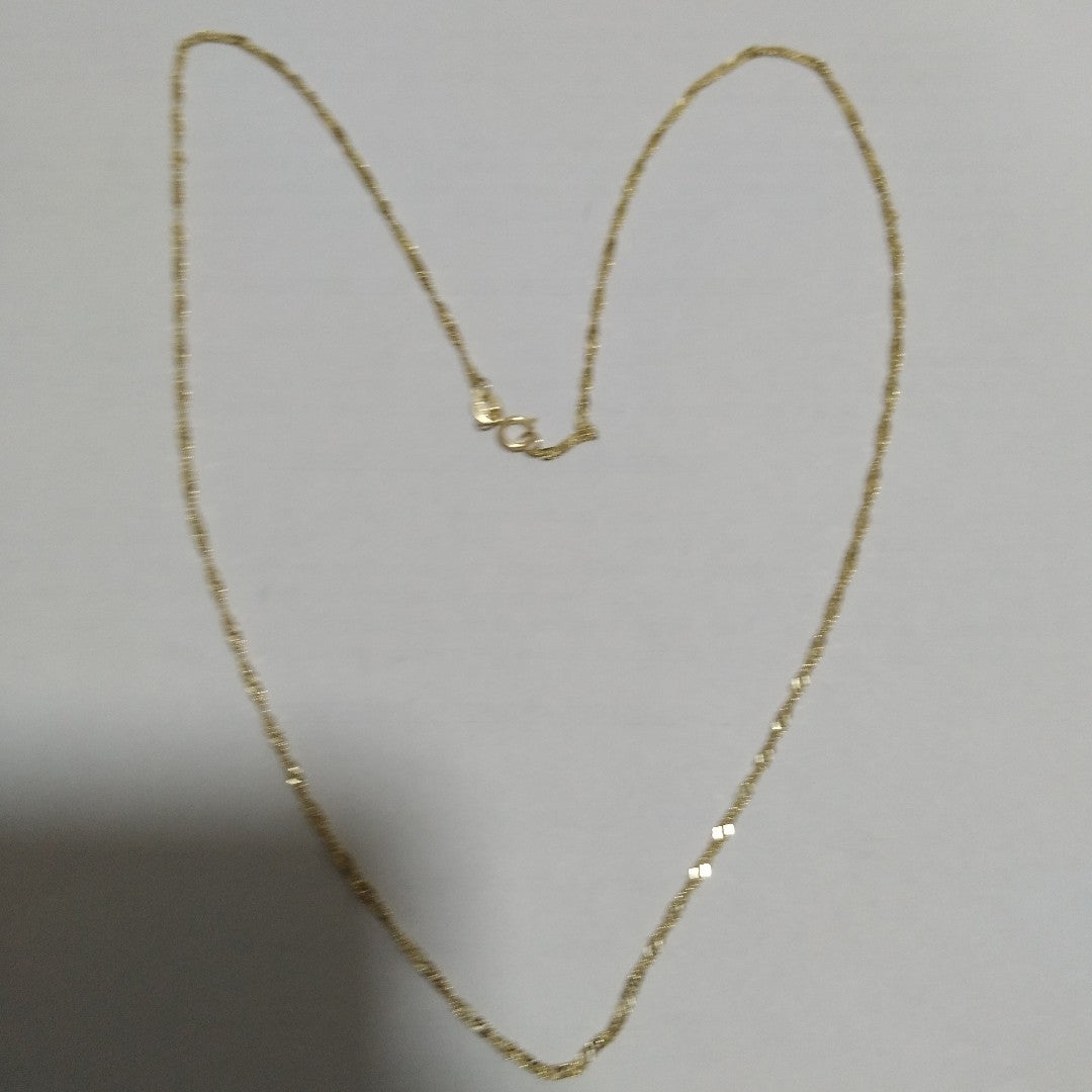 CADENAS TEJIDO MEDIO TORZAL ORO 10K 55 CM 2.5 GR (NUEVO)