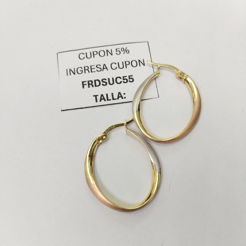 ARRACADAS PAR ORO 14 K 1.5 GRMS (SEMINUEVO)