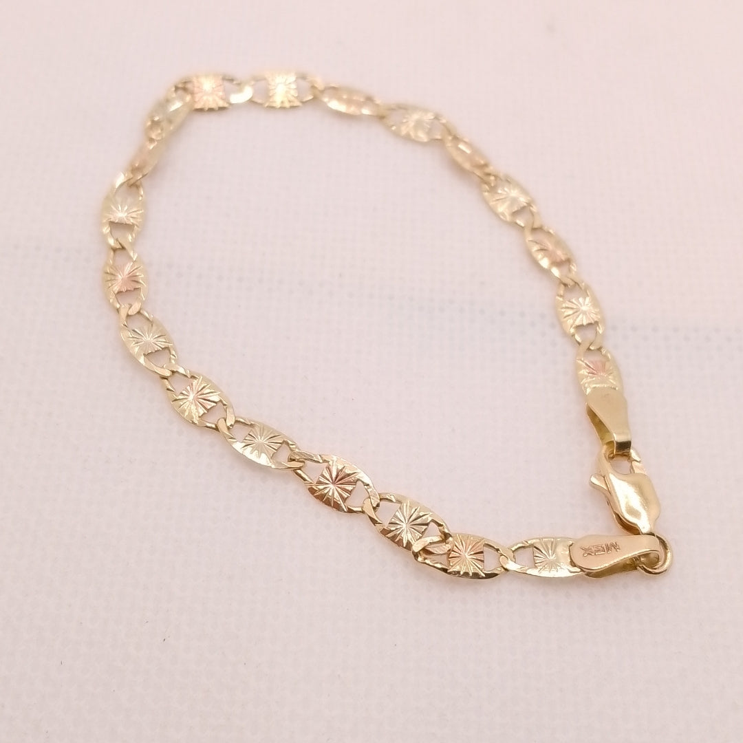 PULSERA TEJIDO GUCHI ORO 14K 18 CM 4.1 GR (NUEVO)