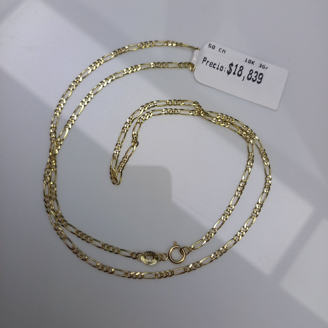 CADENAS TEJIDO 3X1 ORO 10K 50 CM 3 GR (NUEVO)