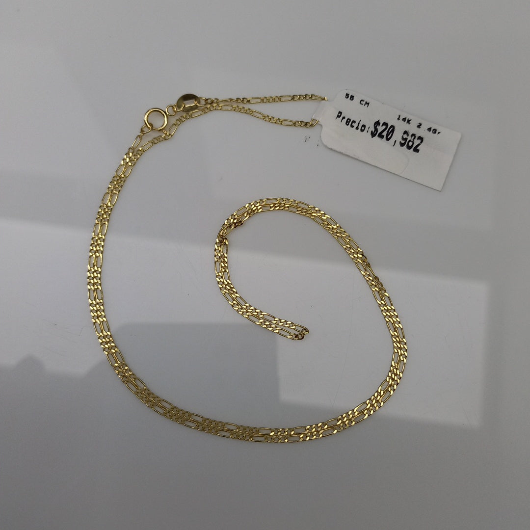CADENAS TEJIDO 3X1 ORO 14K 55 CM 2.4 GR (NUEVO)