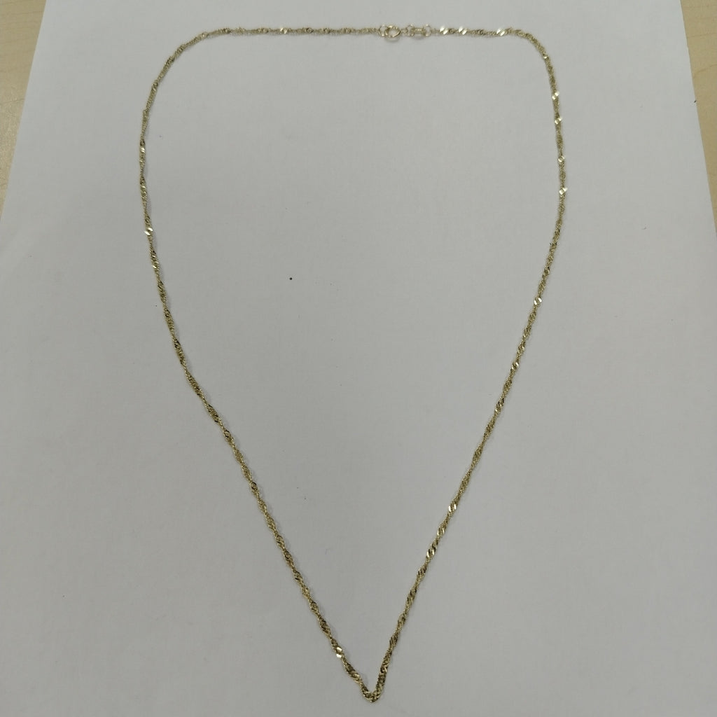CADENAS TEJIDO MEDIO TORZAL ORO 10K 55 CM 2.5 GR (NUEVO)