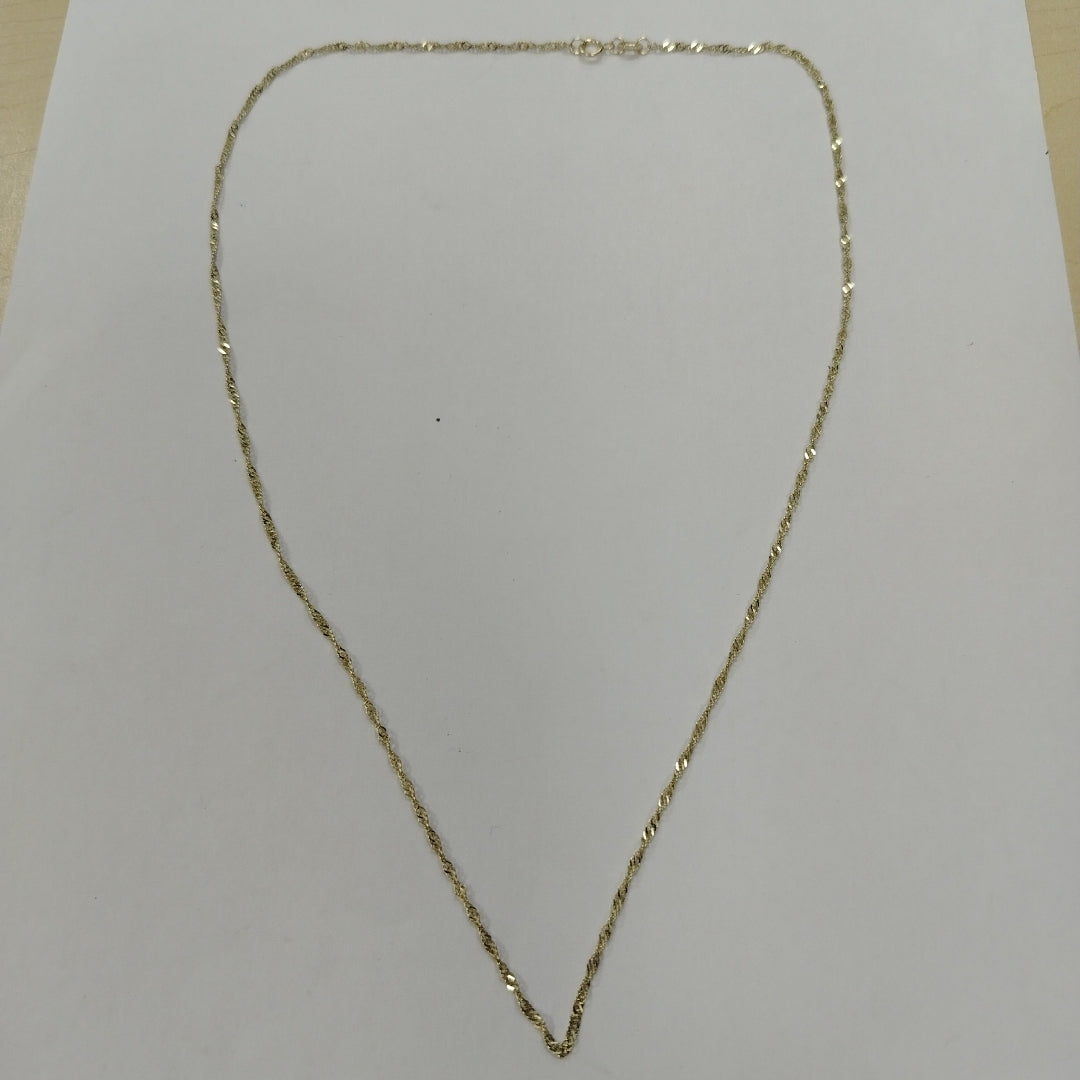 CADENAS TEJIDO MEDIO TORZAL ORO 10K 55 CM 2.5 GR (NUEVO)