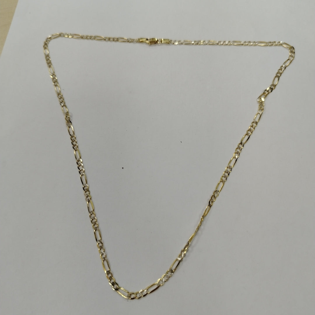 CADENAS TEJIDO 3X1 DIAMANTADO ORO 10K 50 CM 5.6 GR (NUEVO)