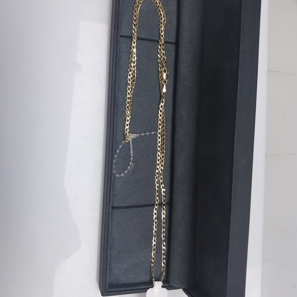 CADENAS TEJIDO BARBADA ORO 14K 60 CM 5.4 GR (NUEVO)