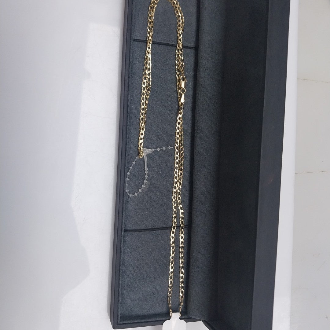 CADENAS TEJIDO BARBADA ORO 14K 60 CM 5.4 GR (NUEVO)