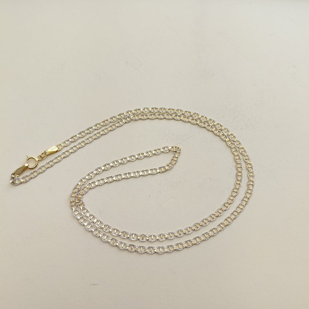 CADENAS TEJIDO GUCHI DIAMANTADO ORO 10K 55 CM 3.9 GR (NUEVO)