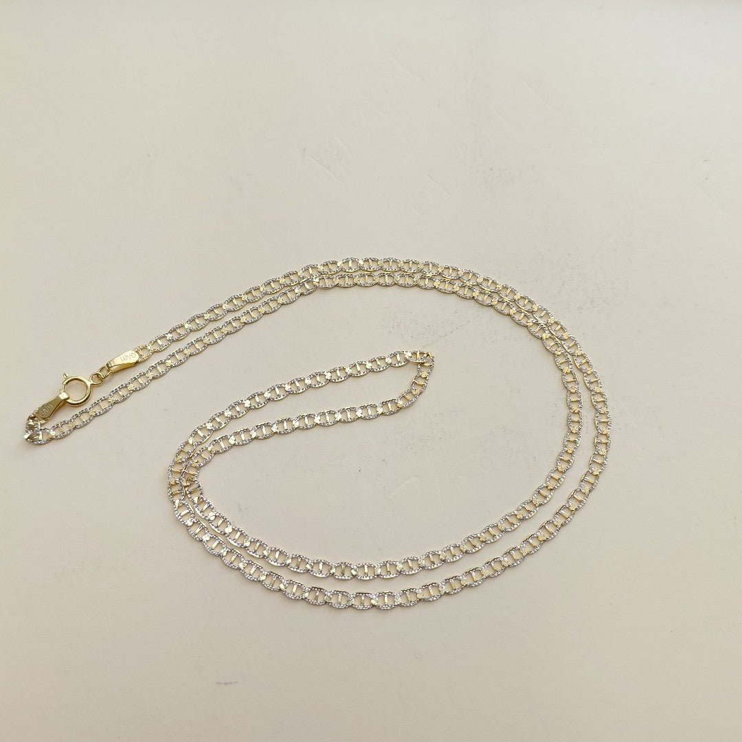CADENAS TEJIDO GUCHI DIAMANTADO ORO 10K 55 CM 3.9 GR (NUEVO)