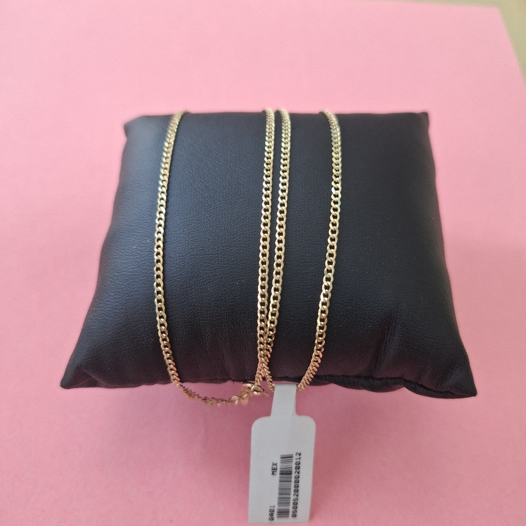 CADENAS TEJIDO BARBADA ORO 10K 55 CM 3.8 GR (NUEVO)