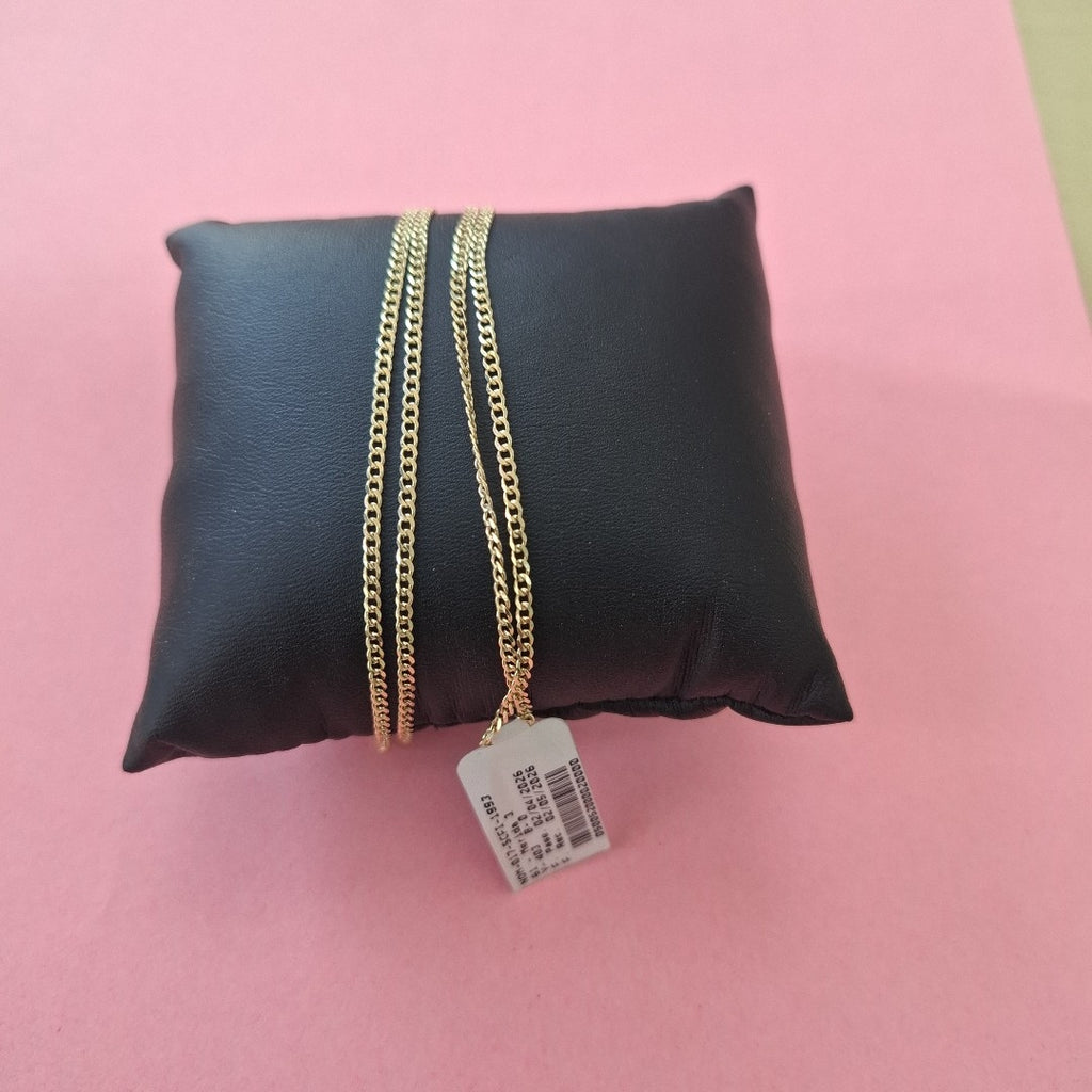 CADENAS TEJIDO BARBADA ORO 10K 55 CM 3.8 GR (NUEVO)