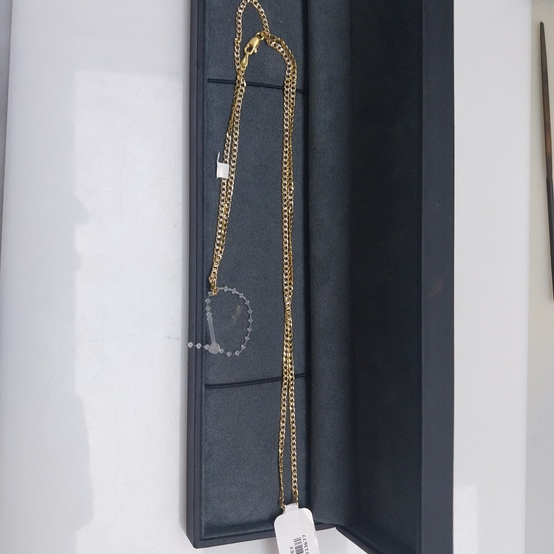 CADENAS BARBADA DIAMANTADA ORO 14K 60 CM 6.1 GR (NUEVO)