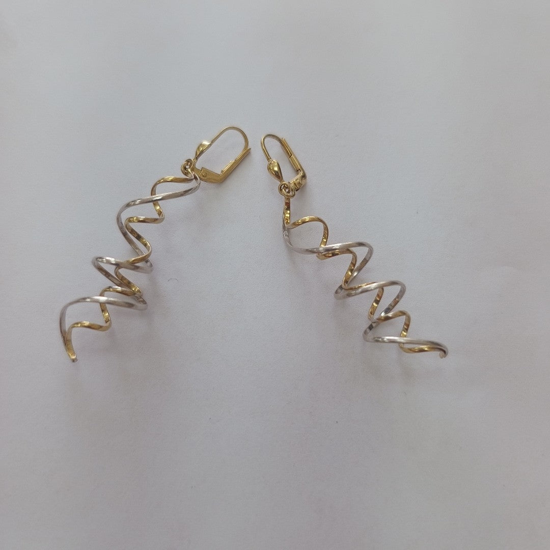 ARETES PAR ORO,ORO BLANCO 14 K 4,10 GRMS (SEMINUEVO)