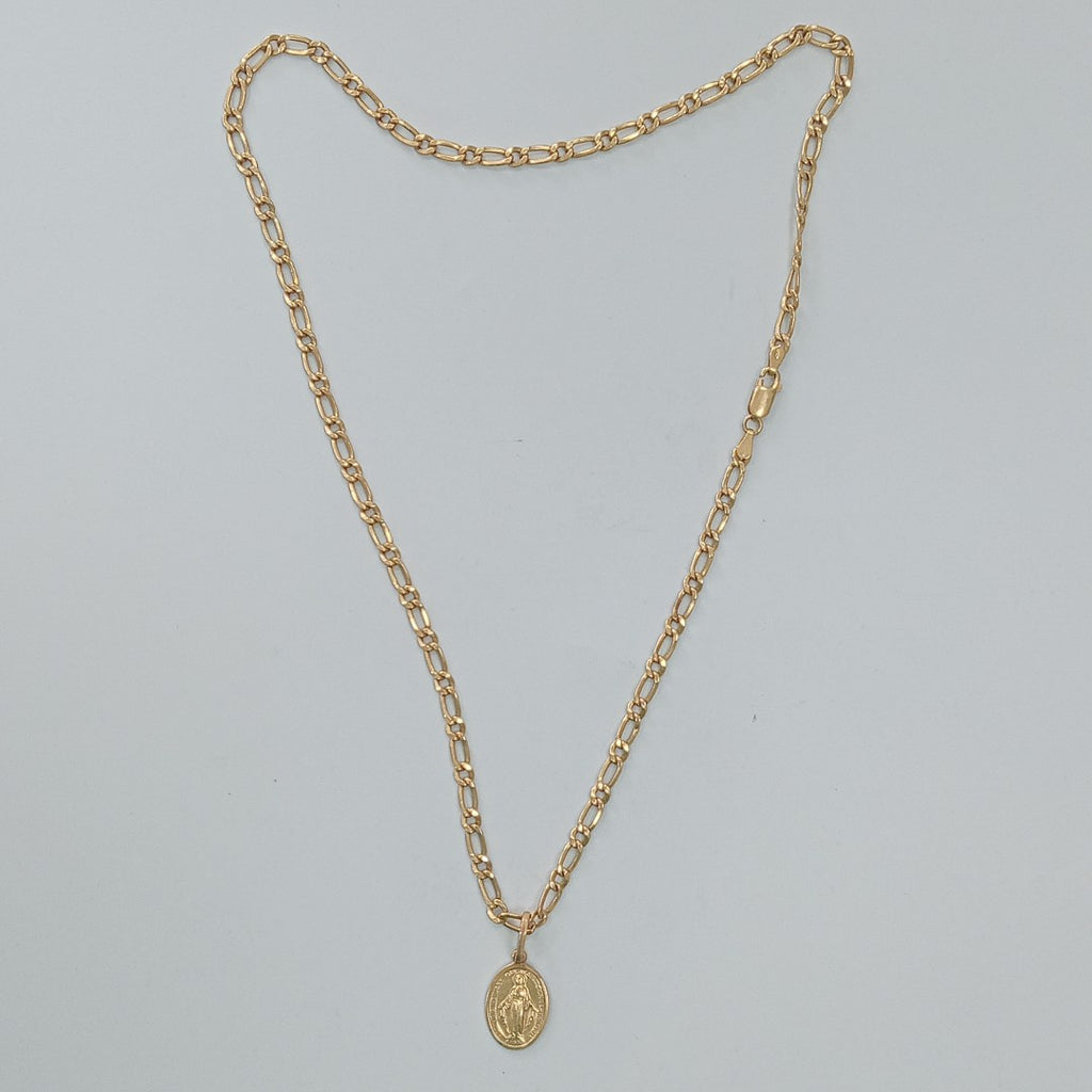 CADENA, MEDALLA RELIGIOSA ORO 18 K 11.1 GRMS (SEMINUEVO)