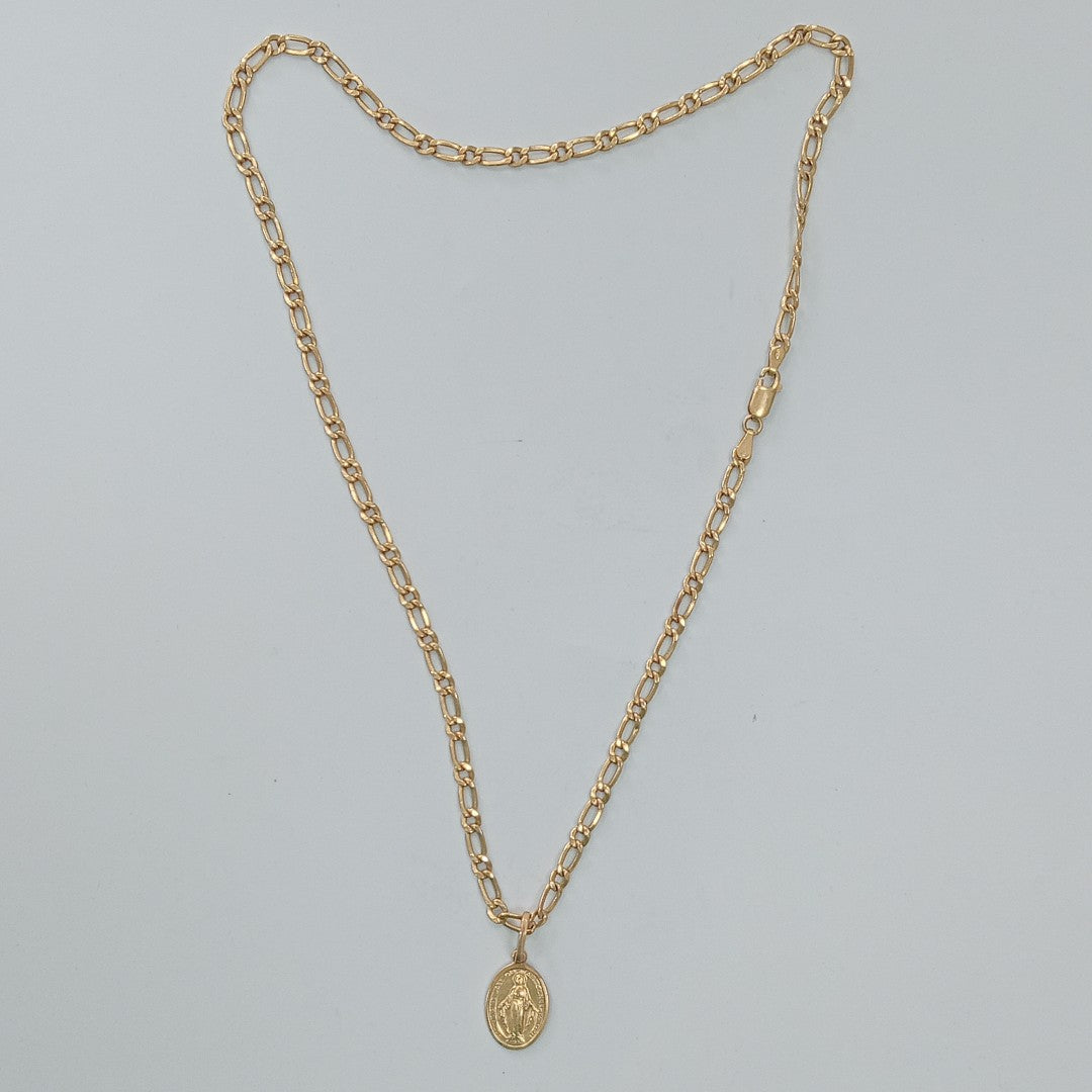 CADENA, MEDALLA RELIGIOSA ORO 18 K 11.1 GRMS (SEMINUEVO)