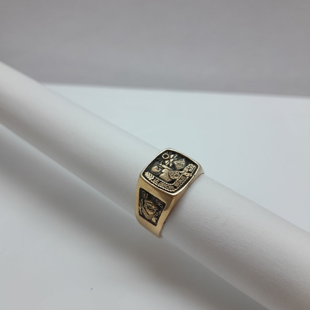 ANILLO DE GRADUACIÓN ORO 10 K 7.5 GRMS (SEMINUEVO)