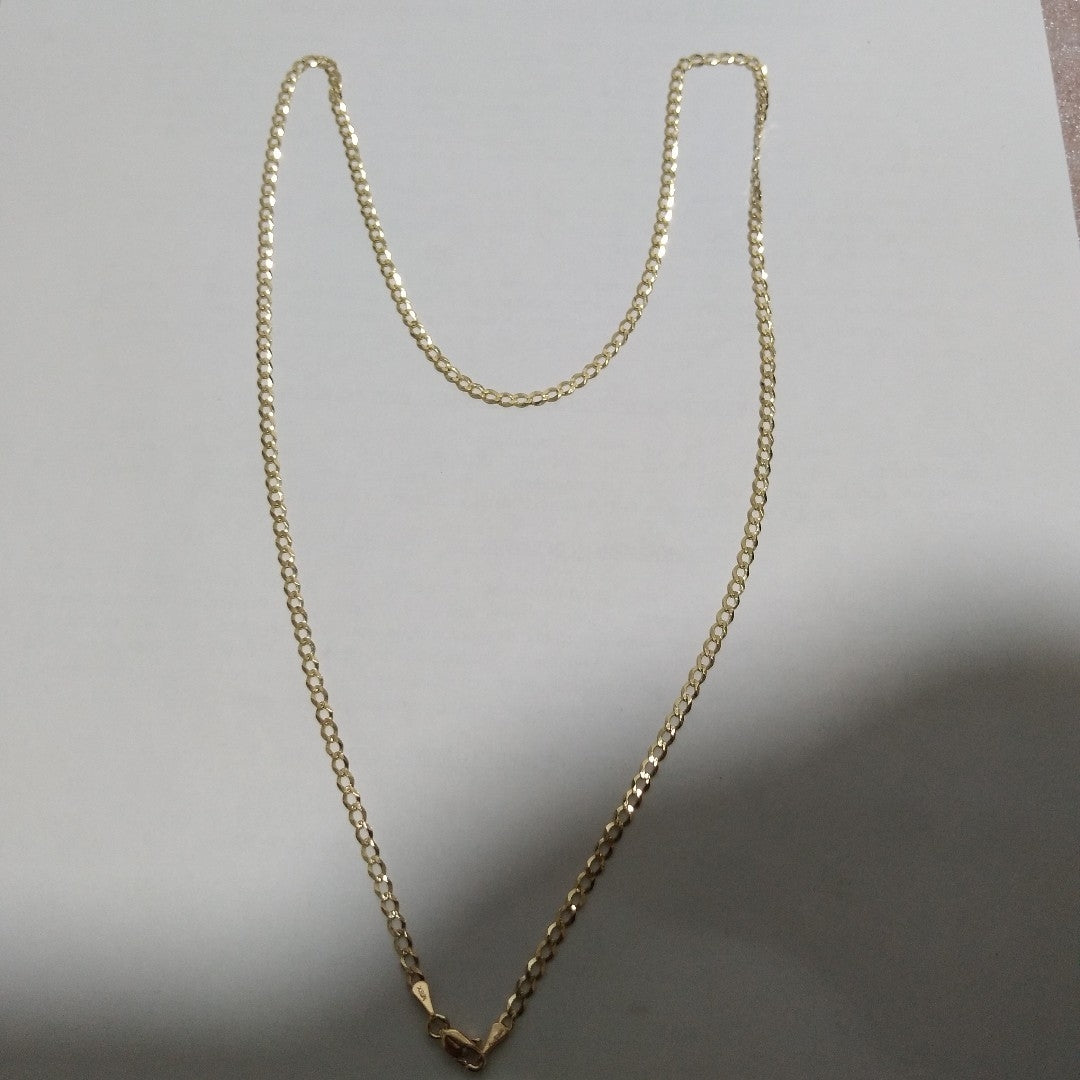 CADENAS TEJIDO BARBADA ORO 14K 60 CM 5.4 GR (NUEVO)