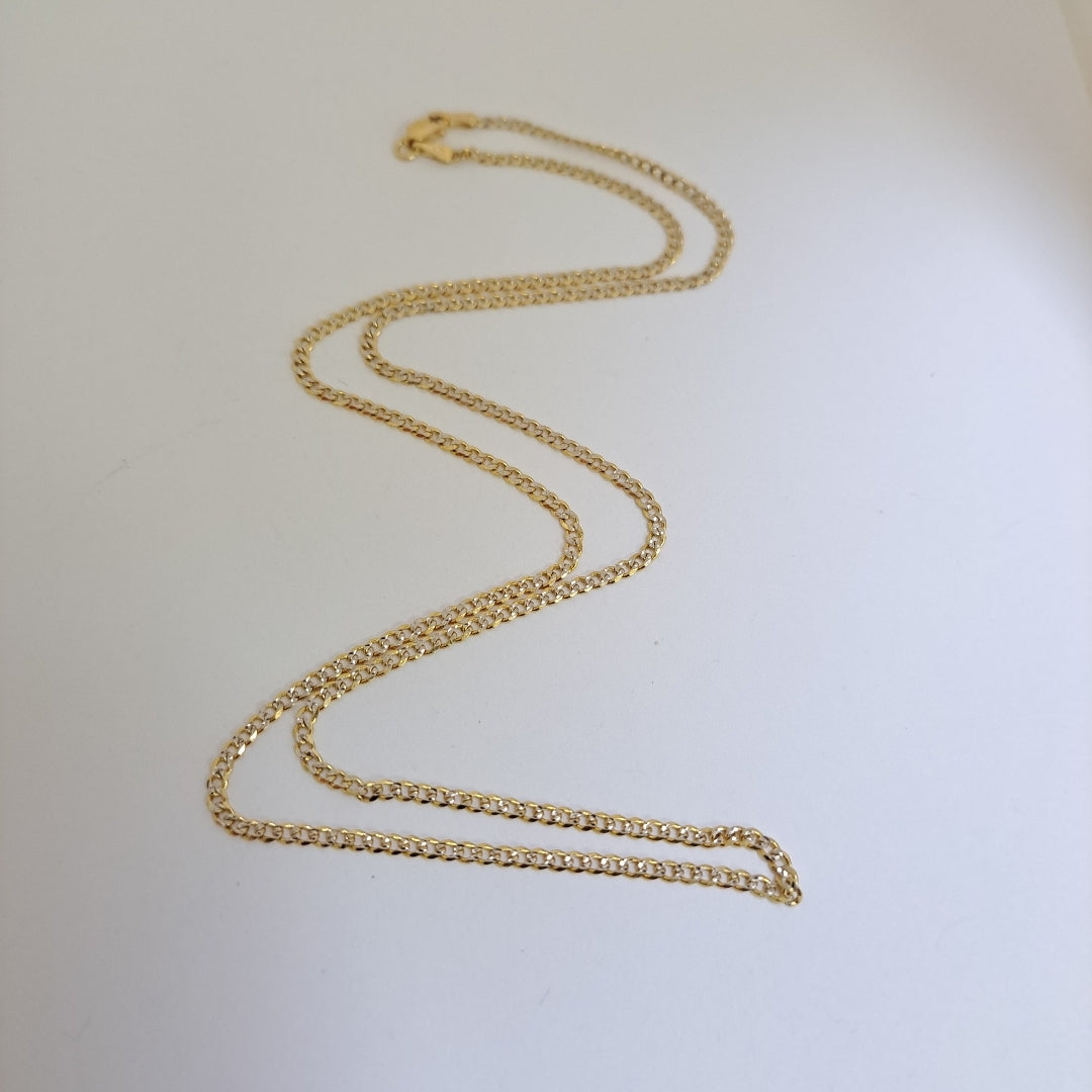 CADENAS BARBADA DIAMANTADA ORO 14K 55 CM 5.8 GR (NUEVO)