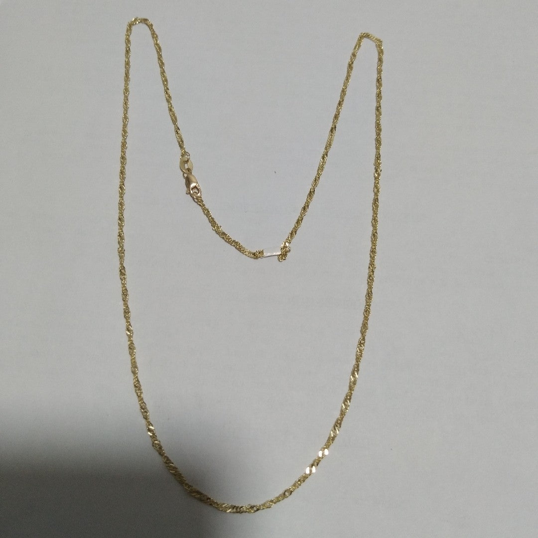 CADENAS TEJIDO MEDIO TZL ORO 14K 55 CM 3.1 GR (NUEVO)