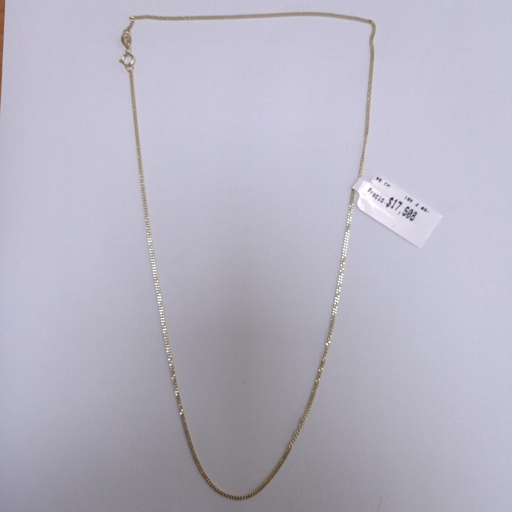 CADENAS TEJIDO BARBADA ORO 10K 50 CM 2.8 GR (NUEVO)