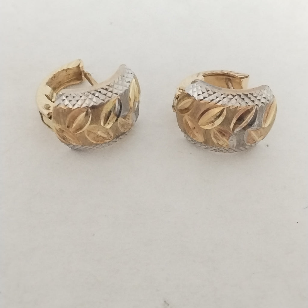ARETES PAR ORO, ORO COMBINADO 14 K 2.4 GRMS (SEMINUEVO)