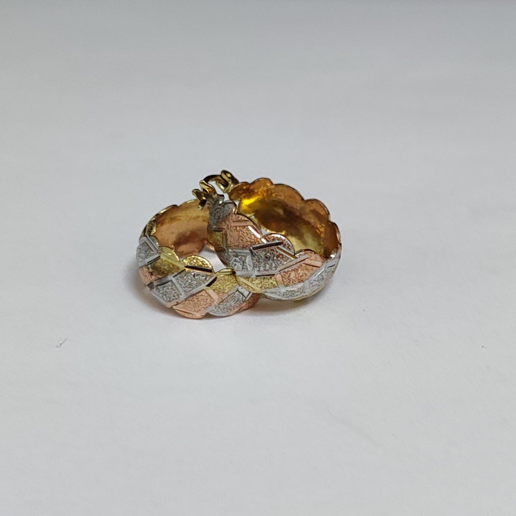 ARRACADAS PAR ORO COMBINADO 14 K 3 GRMS (SEMINUEVO)
