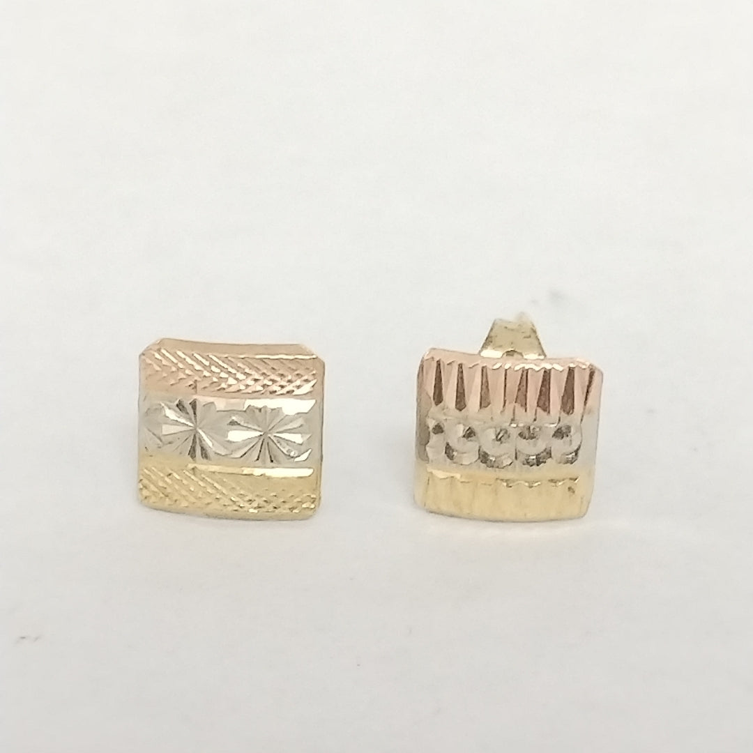 ARETES PAR ORO, ORO COMBINADO 14 K 1.3 GRMS (SEMINUEVO)