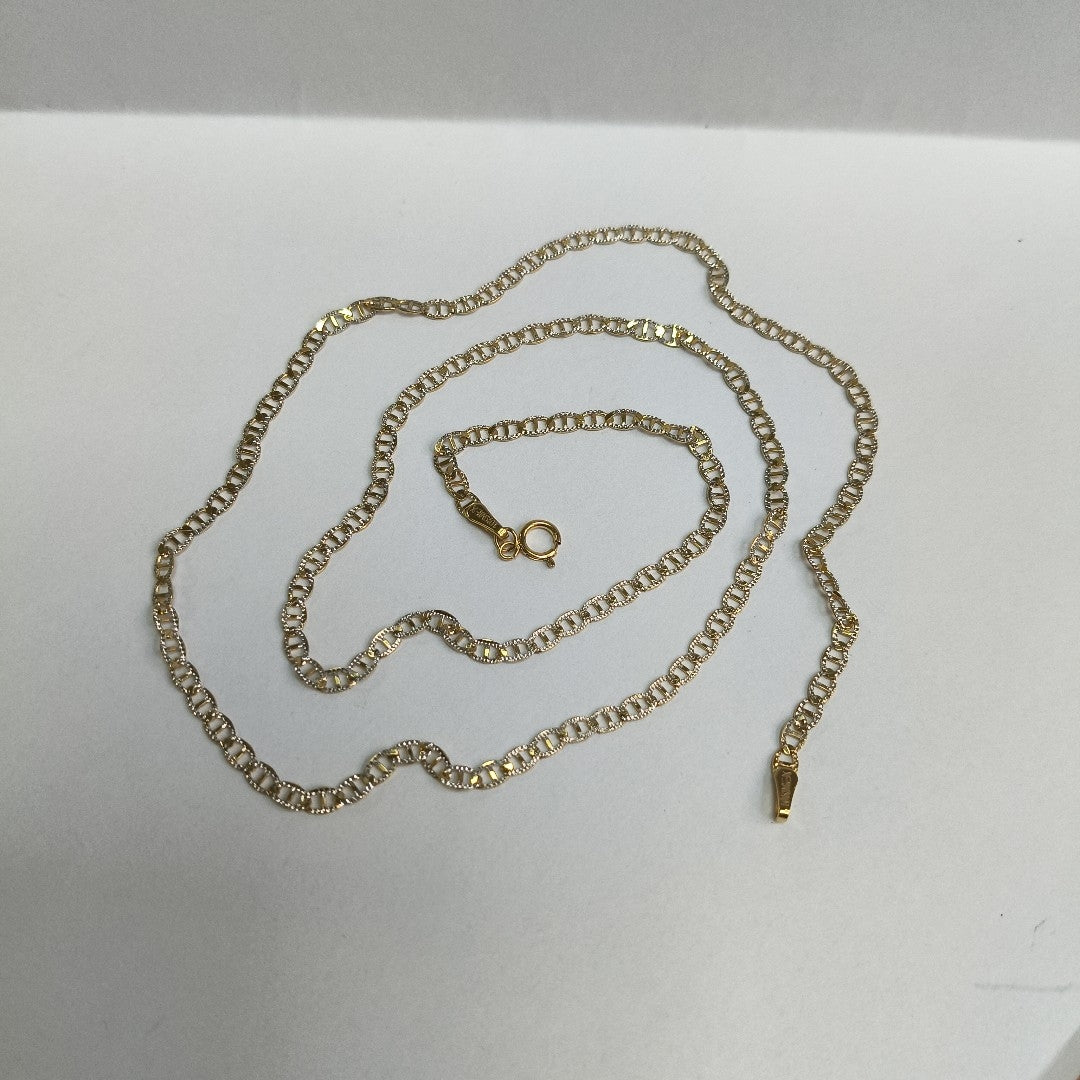 CADENAS TEJIDO GUCHI DIAMANTADO ORO 10K 55 CM 3.9 GR (NUEVO)