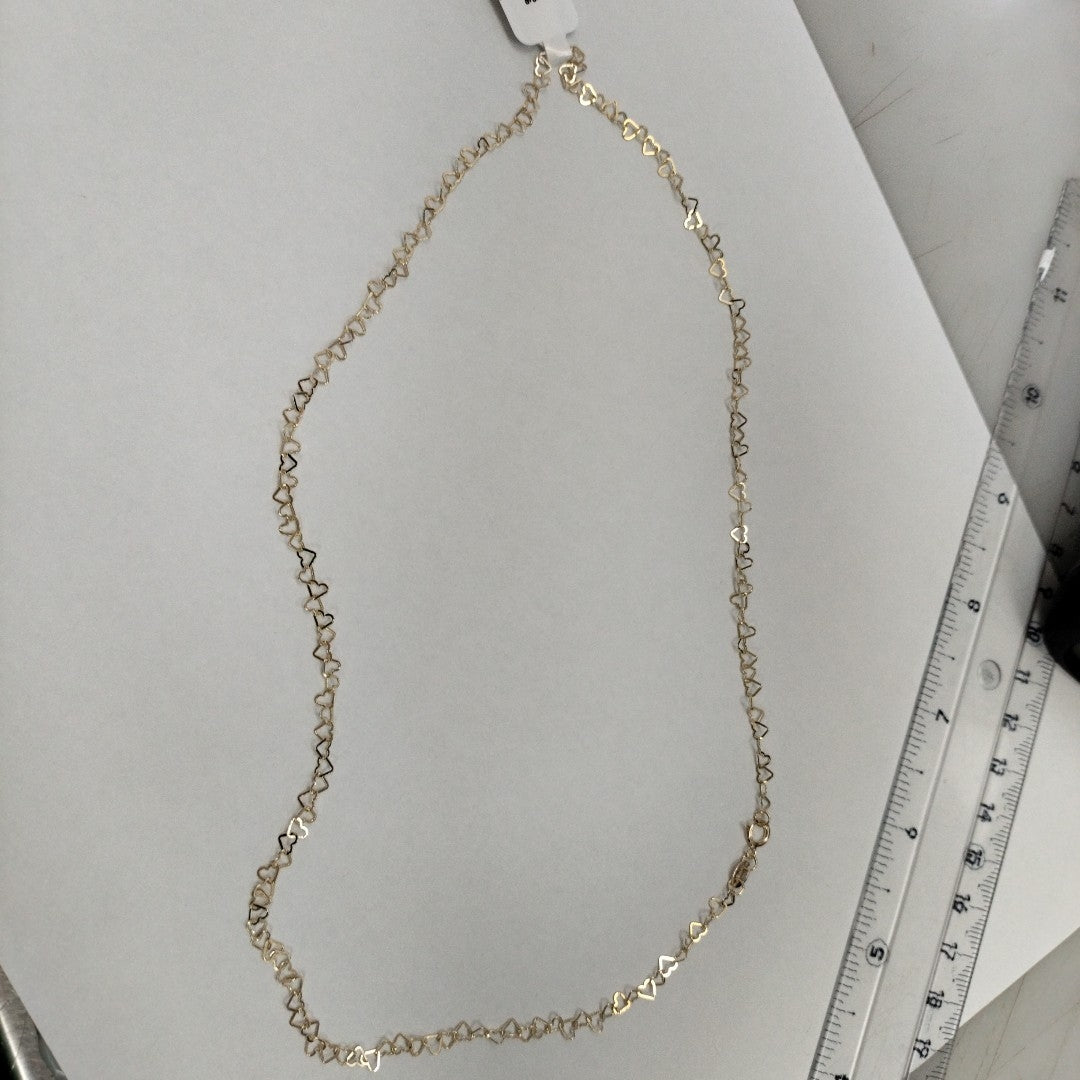 CADENAS TEJIDO CORAZONES ORO 10K 50 CM 2.5 GR (NUEVO)