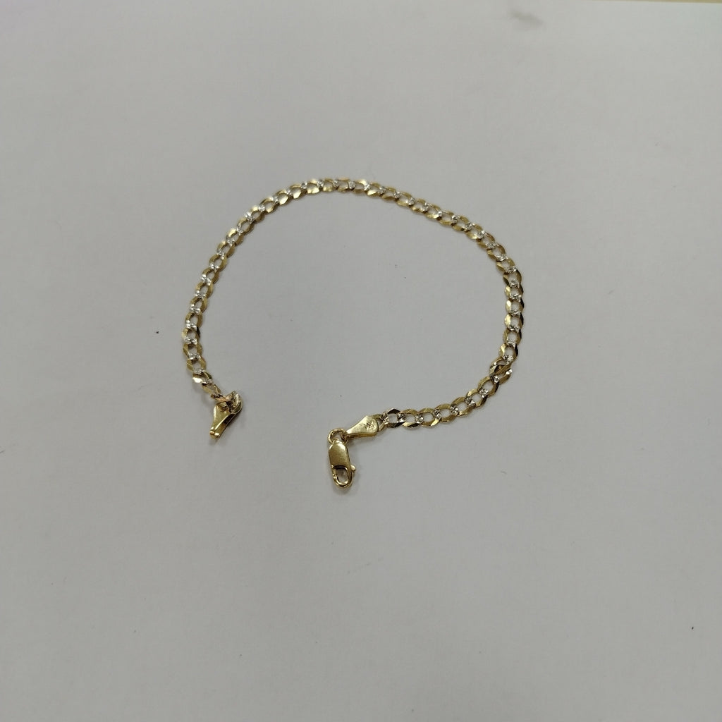 PULSERAS BARBADA DIAMANTADA ORO 14K 21 CM 3.6 GR (NUEVO)