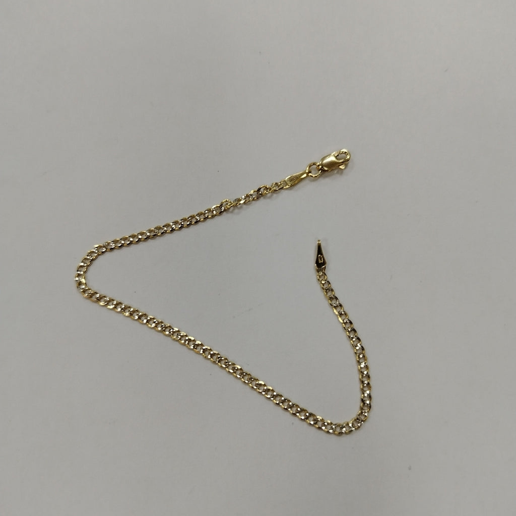 PULSERAS BARBADA DIAMANTADA ORO 14K 18 CM 2.2 GR (NUEVO)