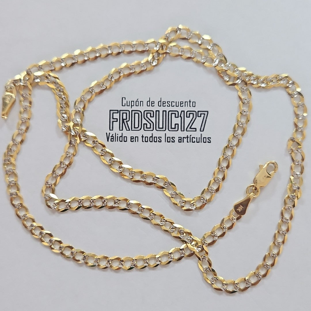 CADENAS BARBADA DIAMANTADA ORO 14K 60 CM 9.5 GR (NUEVO)