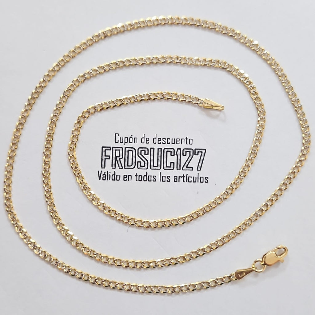 CADENAS BARBADA DIAMANTADA ORO 14K 55 CM 5.8 GR (NUEVO)