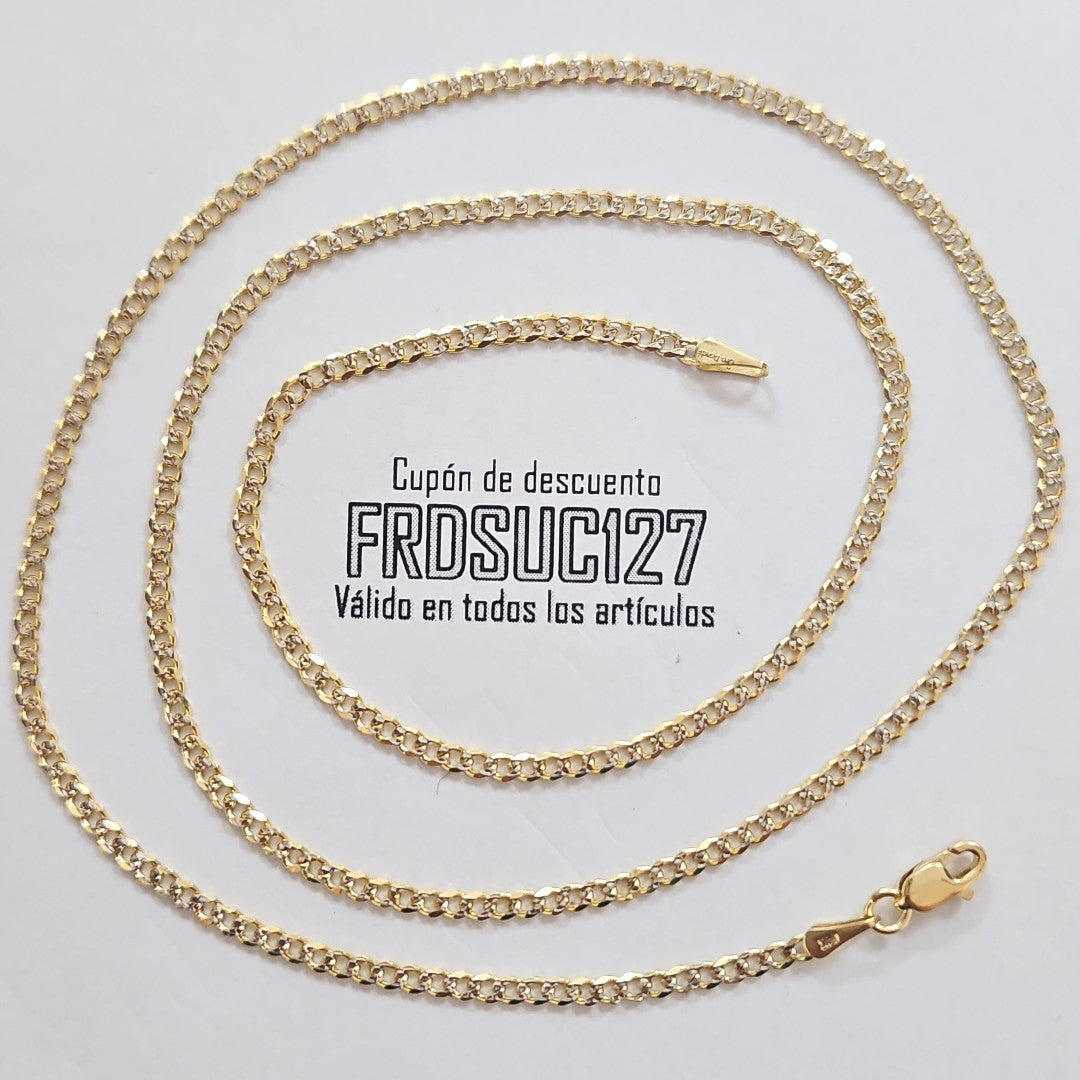 CADENAS BARBADA DIAMANTADA ORO 14K 55 CM 5.8 GR (NUEVO)
