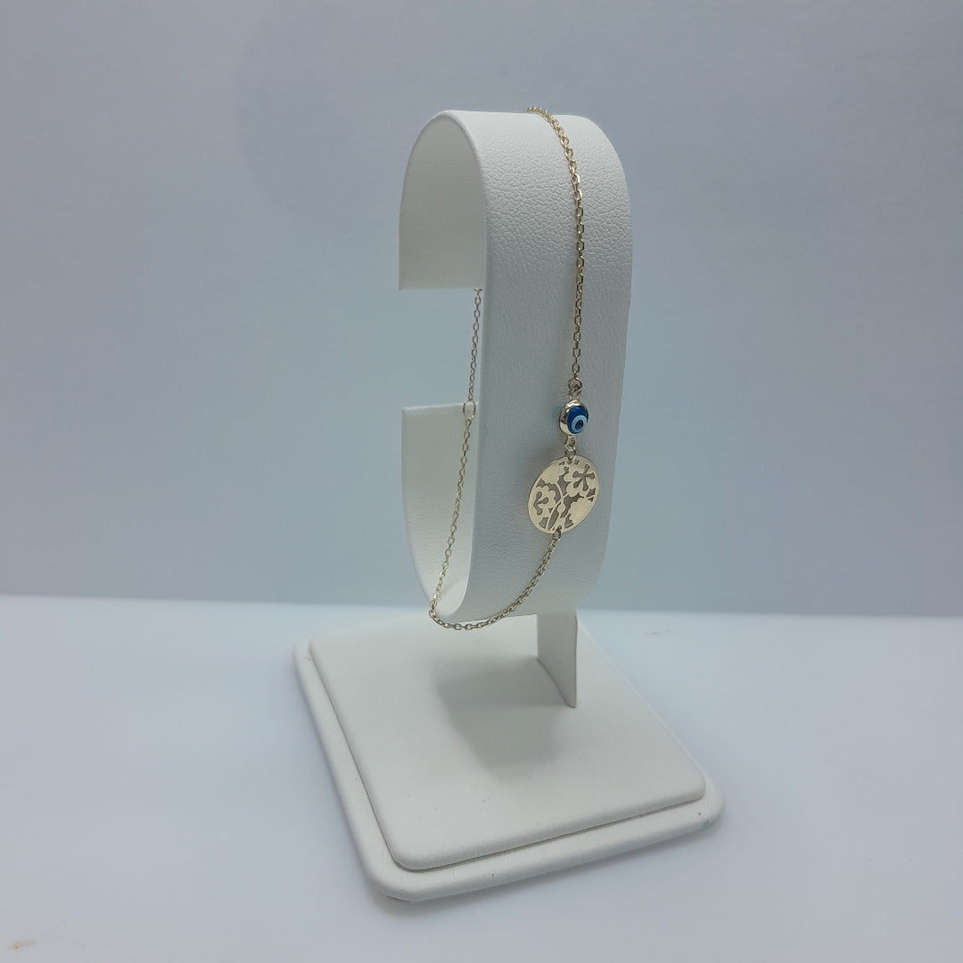 PULSERAS TEJIDO ESPECIAL C/DIJE ORO 10K 18 CM 0.8 GR (NUEVO)