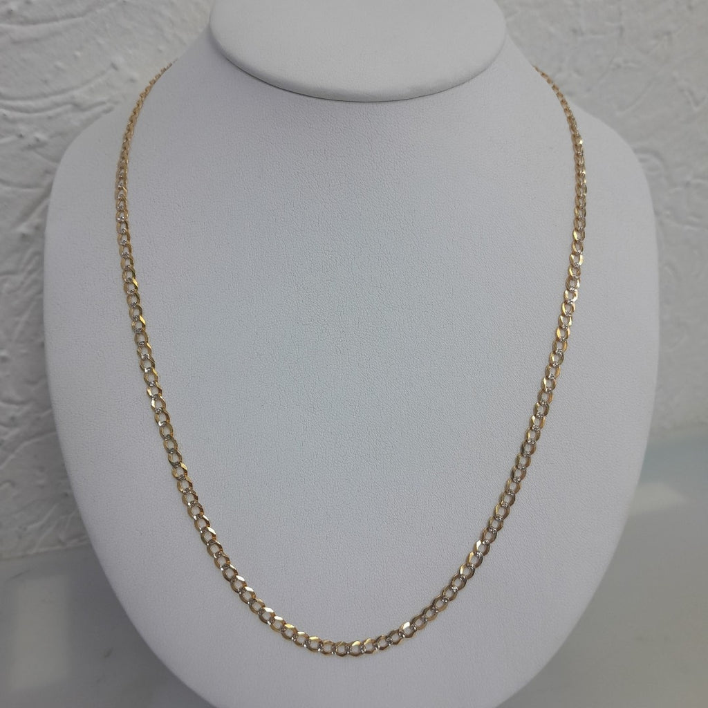 CADENAS BARBADA DIAMANTADA ORO 14K 55 CM 8.9 GR (NUEVO)