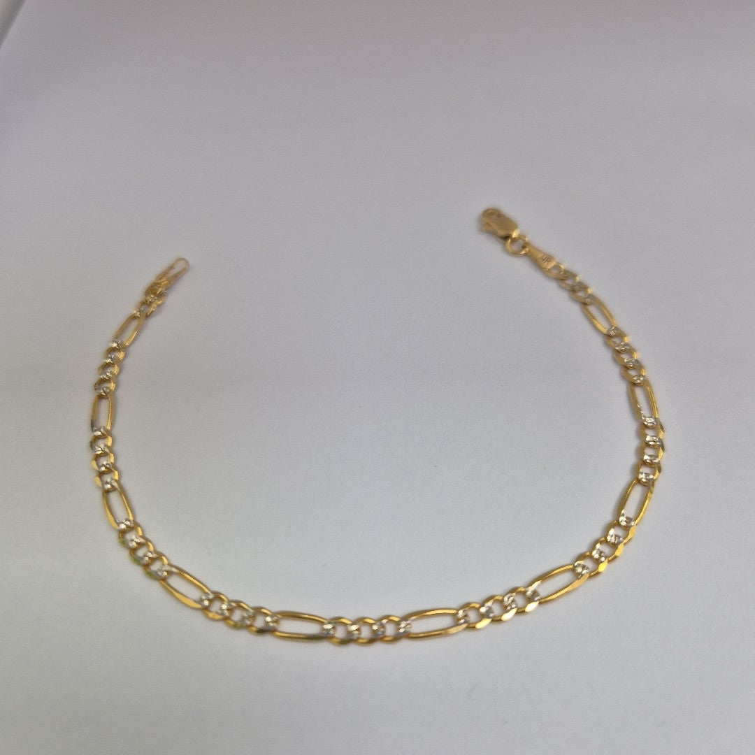 PULSERAS 3X1 DIAMANTADA ORO 14K 18 CM 3 GR (NUEVO)