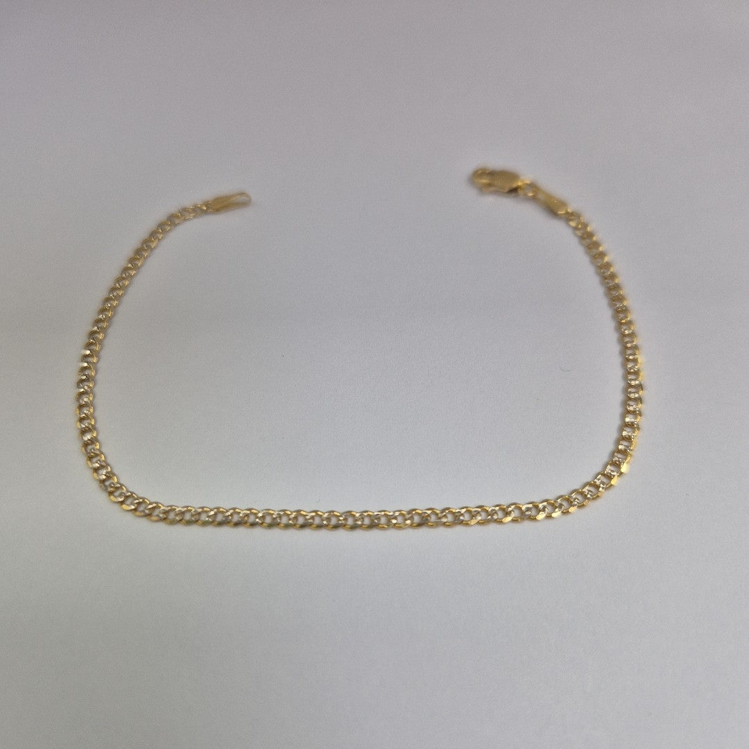 PULSERAS BARBADA DIAMANTADA ORO 14K 18 CM 2.1 GR (NUEVO)