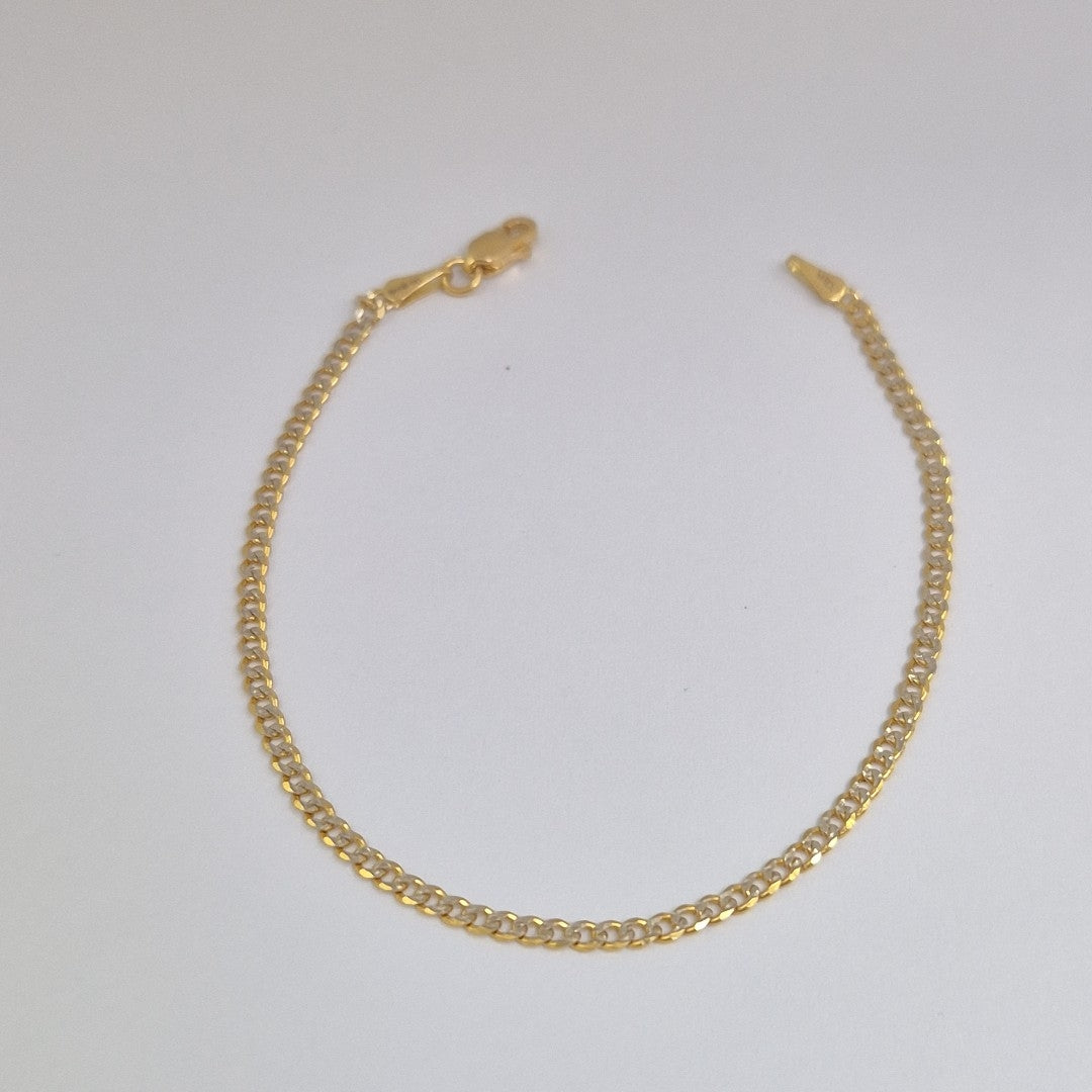 PULSERAS BARBADA DIAMANTADA ORO 14K 18 CM 2.1 GR (NUEVO)