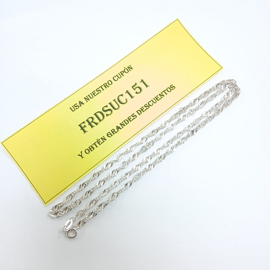 CADENA TEJIDO MEDIO TORZAL PLATA .925 55 CM 6.2 GR (NUEVO)