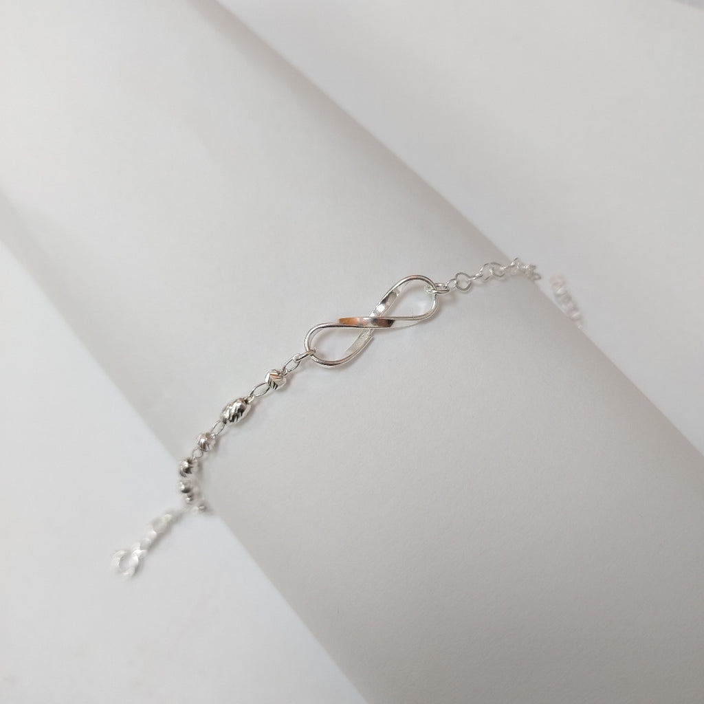 PULSERA TEJIDO INFINITO PLATA .925 18 CM 2.2 GR (NUEVO)