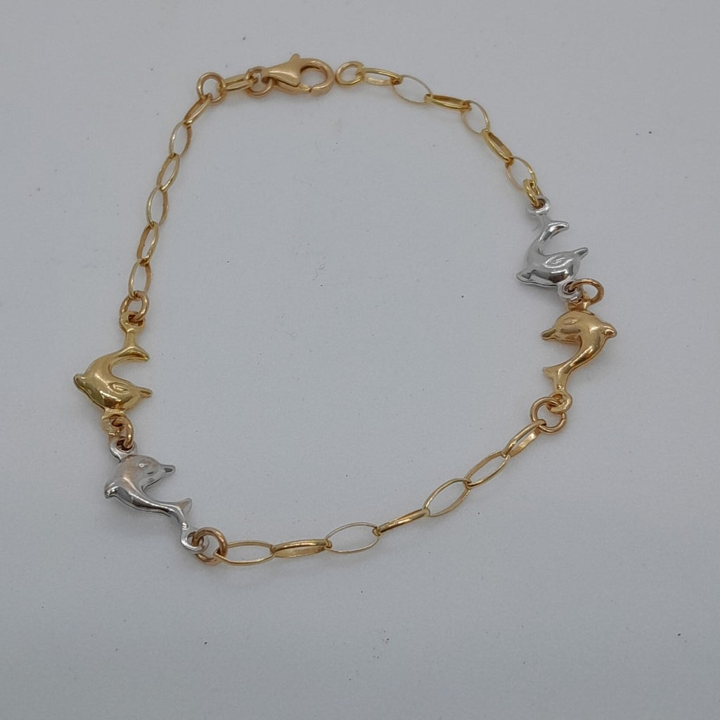 PULSERA ORO COMBINADO 14 K 3,10 GRMS (SEMINUEVO)