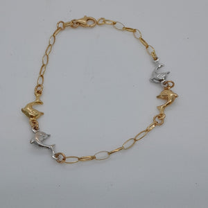 PULSERA ORO COMBINADO 14 K 3,10 GRMS (SEMINUEVO)