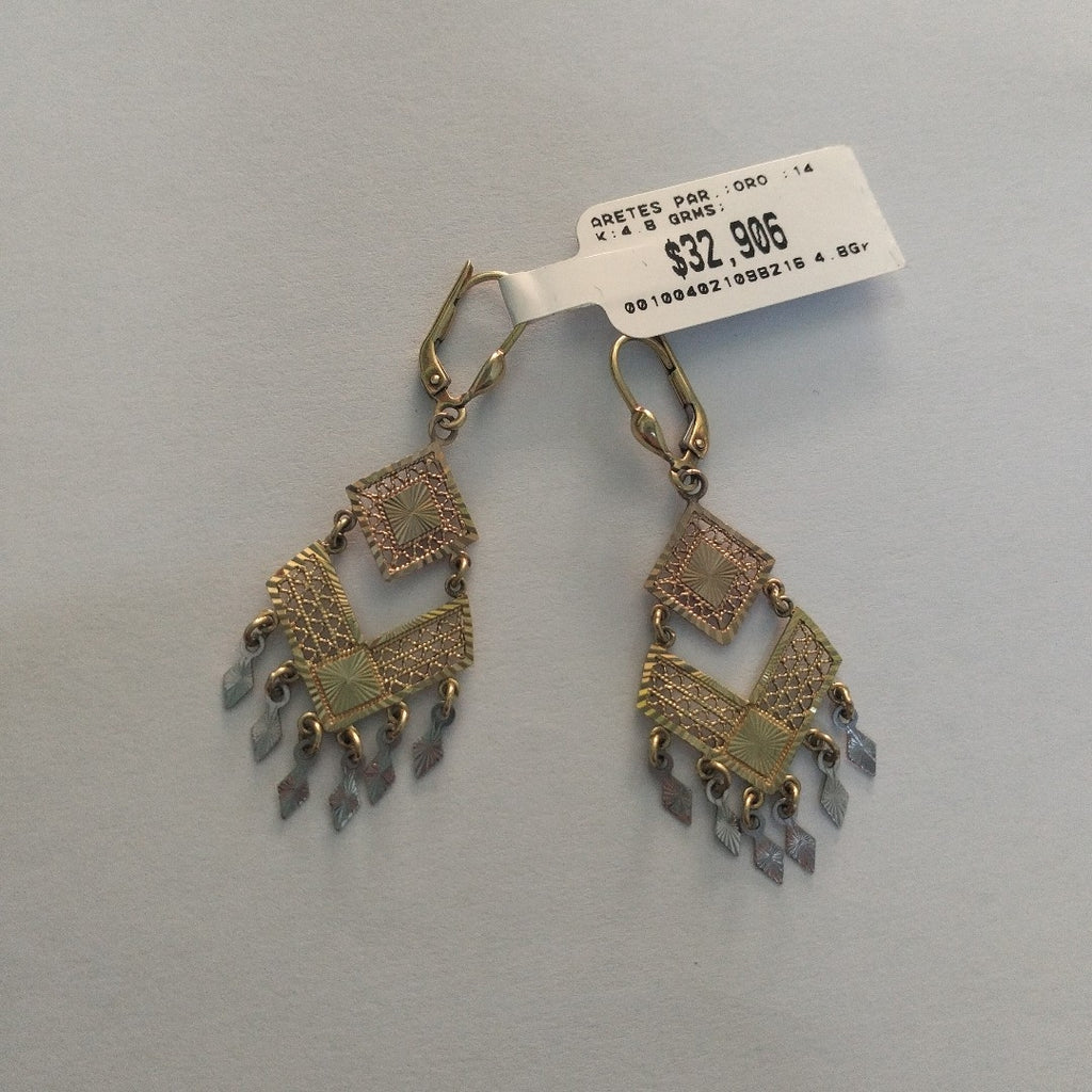 ARETES PAR ORO 14 K 4.8 GRMS (SEMINUEVO)
