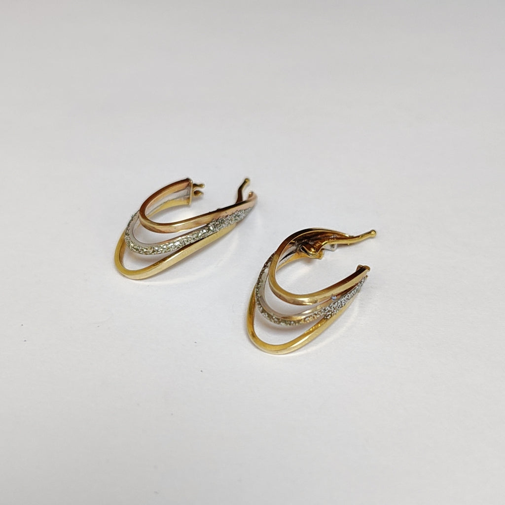ARRACADAS PAR ORO COMBINADO 14 K 2,40 GRMS (SEMINUEVO)