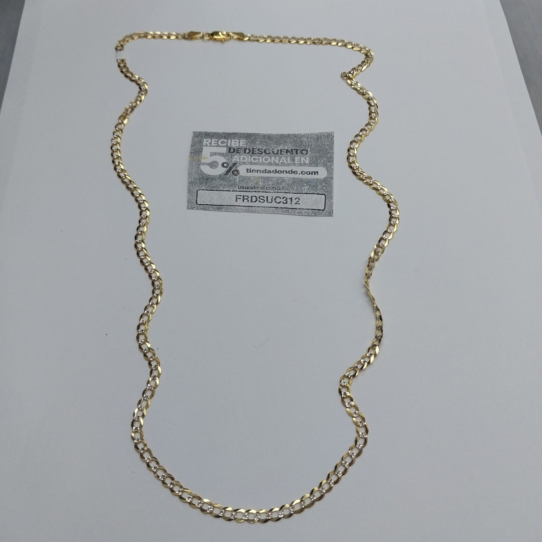 CADENAS BARBADA DIAMANTADA ORO 14K 60 CM 9.5 GR (NUEVO)