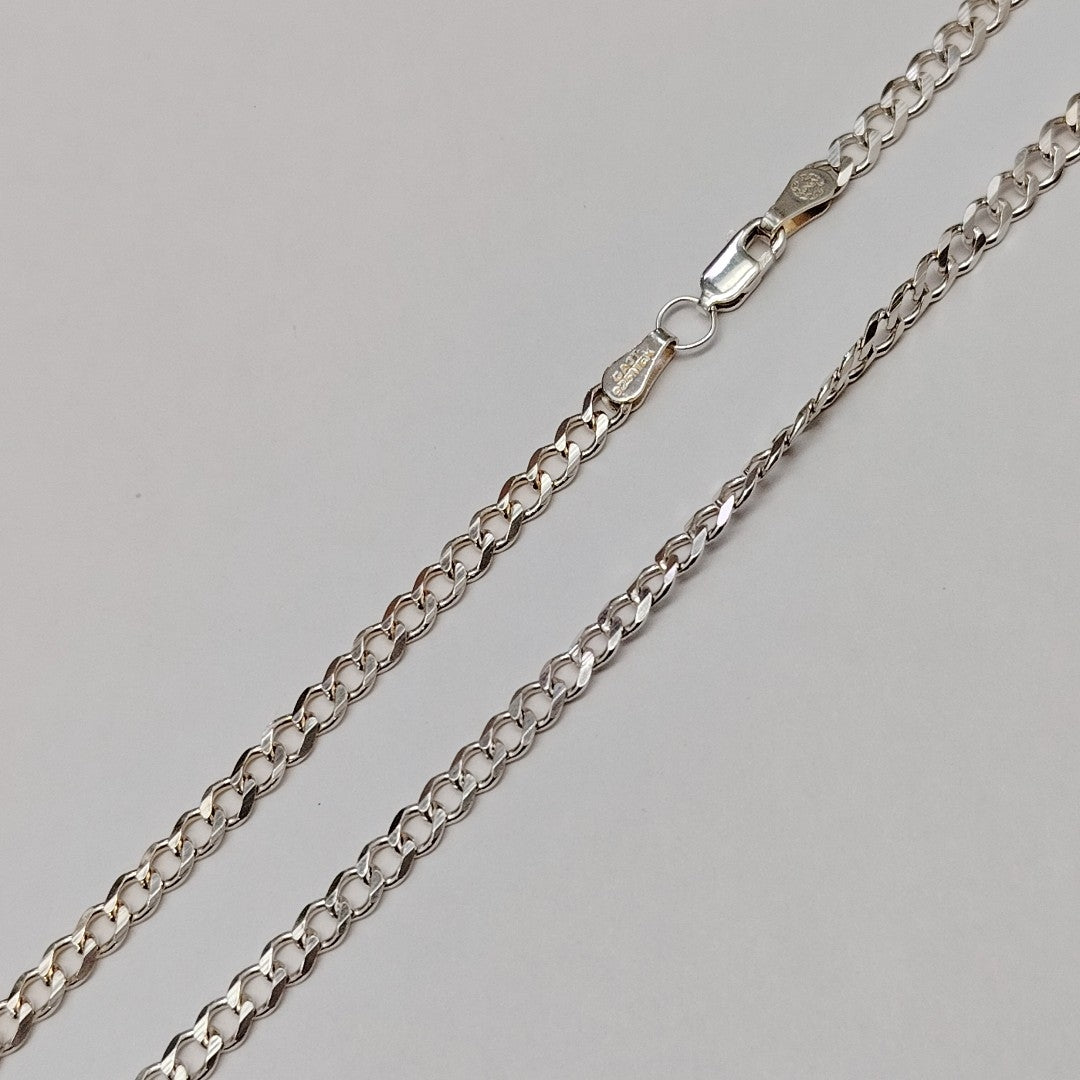 CADENA TEJIDO BARBADO PLATA .925 60 CM 13 GR (NUEVO)