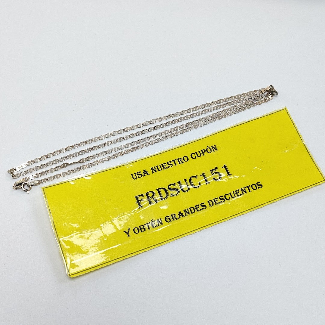 CADENA TEJIDO ESPEJO PLATA .925 60 CM 4.3 GR (NUEVO)